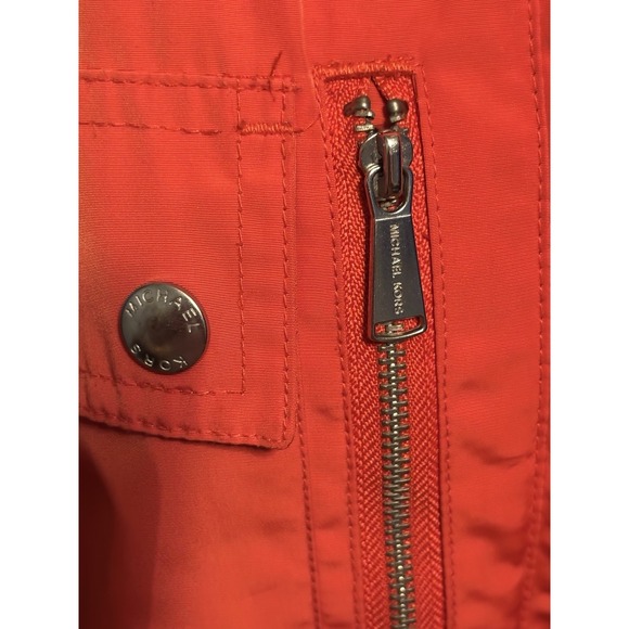 Michael Kors Women's Orange Silky Satin Light Utility Jacket Size 2X Preppy - Picture 11 of 13